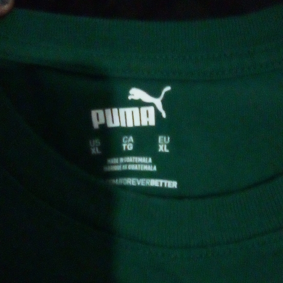 Puma Extra Large Men's TShirt Green & White - Picture 2 of 5
